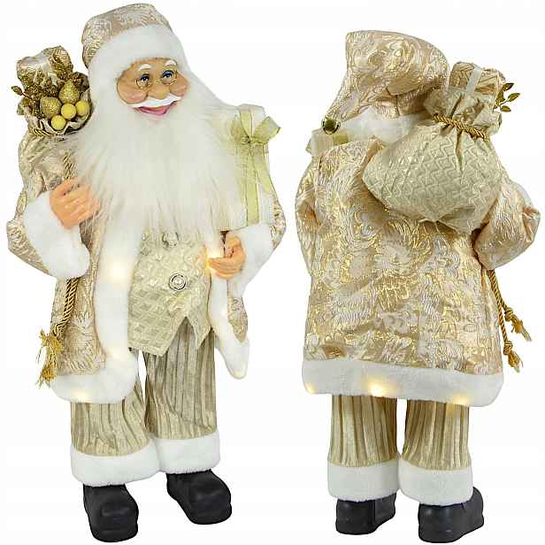 Svatý Mikuláš na Vánoce Vánoční figurka 60 cm Ozdoba Led dekorace