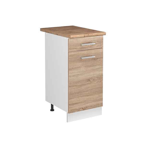 Vicco SKŘÍŇKA POD DŘEZ R-Line, Sonoma/Bílá, 40 cm pracovní deska Zlatý mocný dub