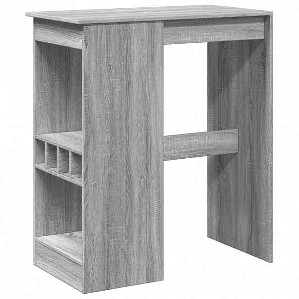 vidaXL Barový stůl s regály šedý sonoma 90 x 47,5 x 103,5 cm kompozit