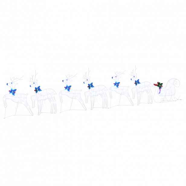 vidaXL LED Sobové 7 ks Bílá 43 x 18 x 66 cm textil