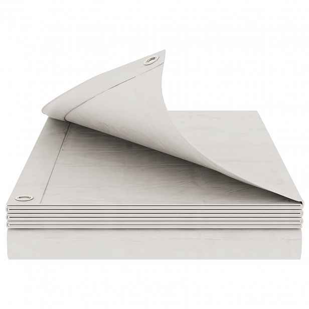 vidaXL Plachta s oky Bílá 8 x 8 m 260 gsm PE