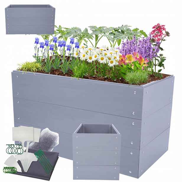 Vyvýšený plastový zeleninový záhon květináč pařeniště Pvc 60x100x50