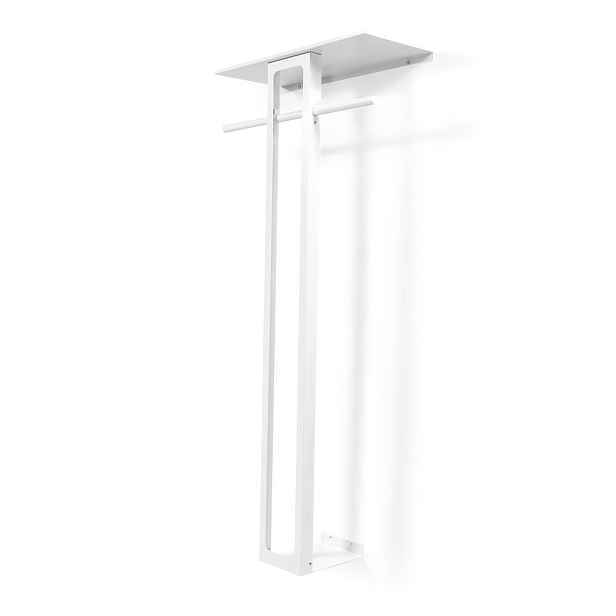 Bílý ocelový nástěnný věšák s poličkou 70 cm Luno Large – Spinder Design