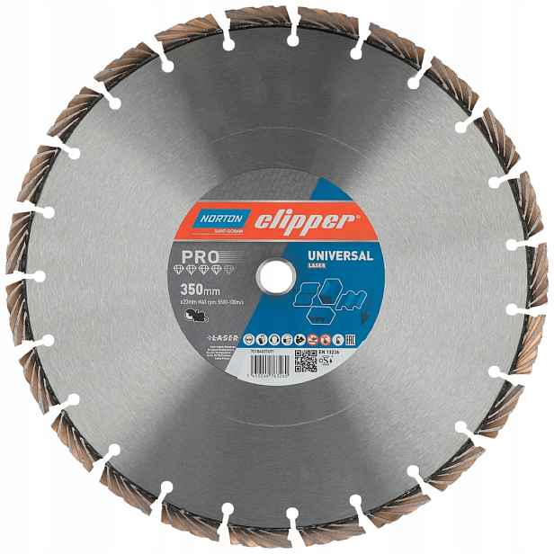 Diamantový kotouč 350x20 mm Clipper Pro Universal Laser 70184607691 Norton
