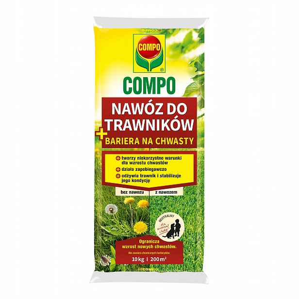 Trávníkové hnojivo bariéra na plevel 10 kg Compo