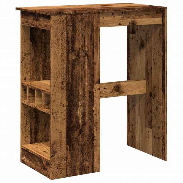 vidaXL Barový stůl s regály old wood 90x47,5x103,5 cm kompozitní dřevo