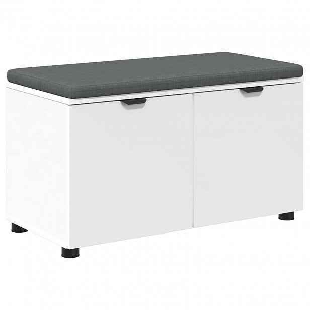 vidaXL Chodbičková lavice s polštářem s policí Bílý 80 x 38 x 46 cm