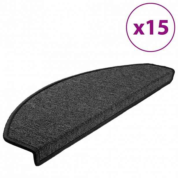 vidaXL Rohožky na schody 15 ks 65 x 24 x 4 cm Non-Slip Antracitová