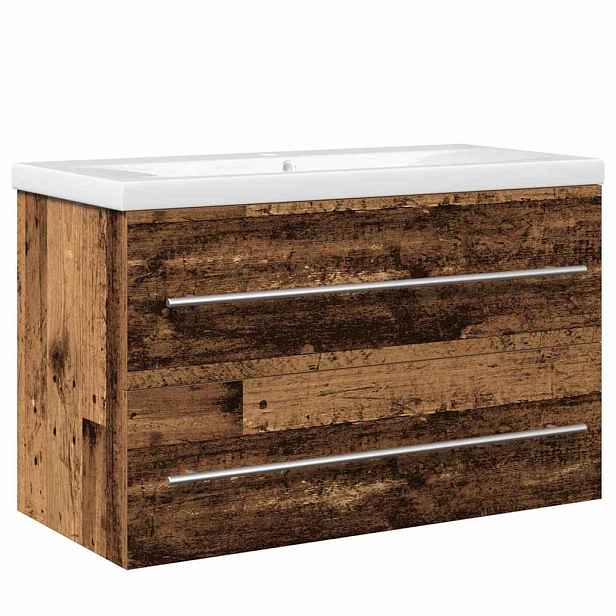 vidaXL Skříňka pod umyvadlo 2 ks Staré dřevo 80 x 38,5 x 48 cm