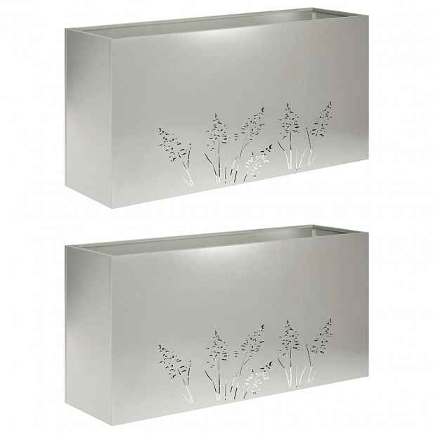 vidaXL Zahradní pěstebník 2 ks Stříbrná 100 x 30 x 49 cm Nerezová ocel