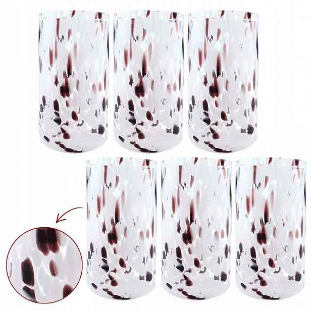 Velké Sklenice Na Nápoje 590 ml x 6 Colorburst Purple na nápoje sklo