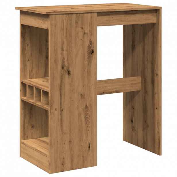 vidaXL Barový stůl s regály dub artisan 90 x 47,5 x 103,5 cm kompozit