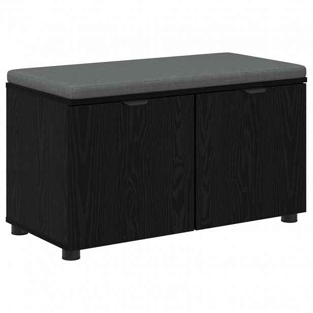 vidaXL Chodbičková lavice s polštářem Černý Dub 80 x 38 x 46 cm