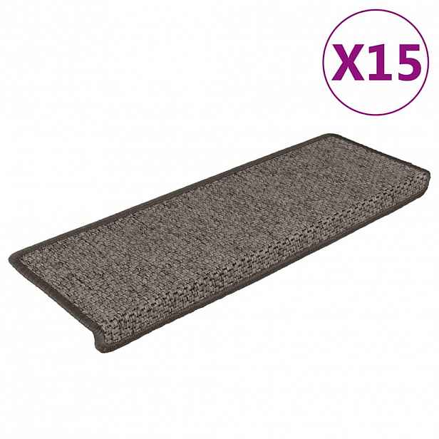 vidaXL Samolepící nášlapy na schody sisal 15ks 65x21x4cm šedé a béžové