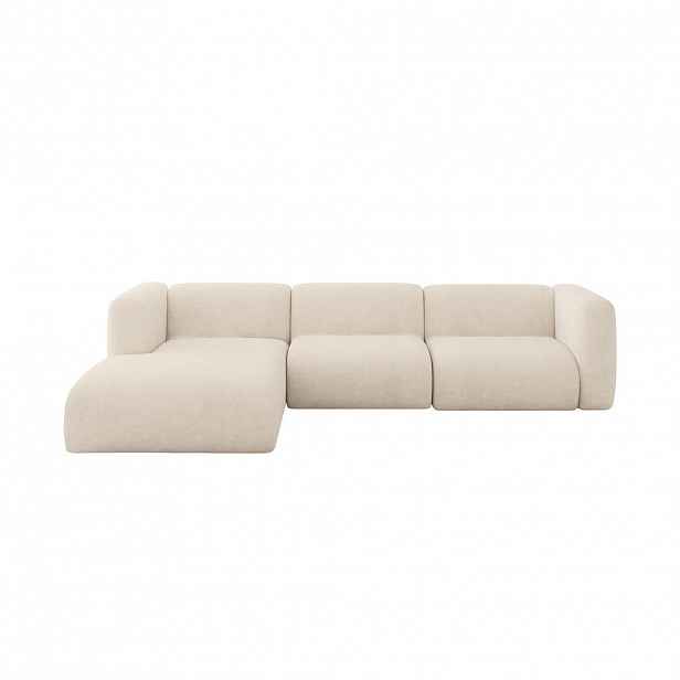 ALTDECOR ROHOVÁ SEDAČKA S LEVOU OTOMANOU MIRA-L2 318x179x89 Béžová Velur