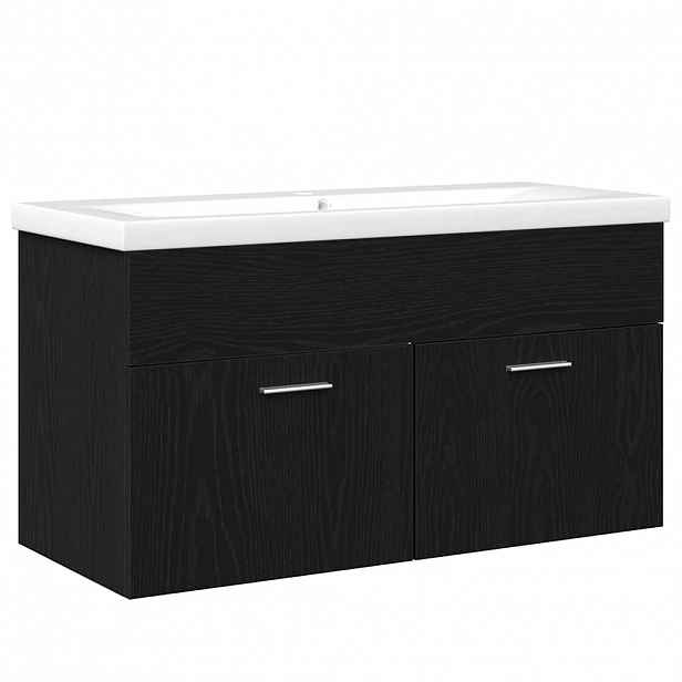 vidaXL Koupelnová skříň Černý dub 90 x 38,5 x 46 cm Kompozitní dřevo