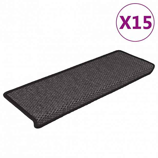 vidaXL Samolepící nášlapy na schody vzhled sisal 15 ks 65x21x4 cm