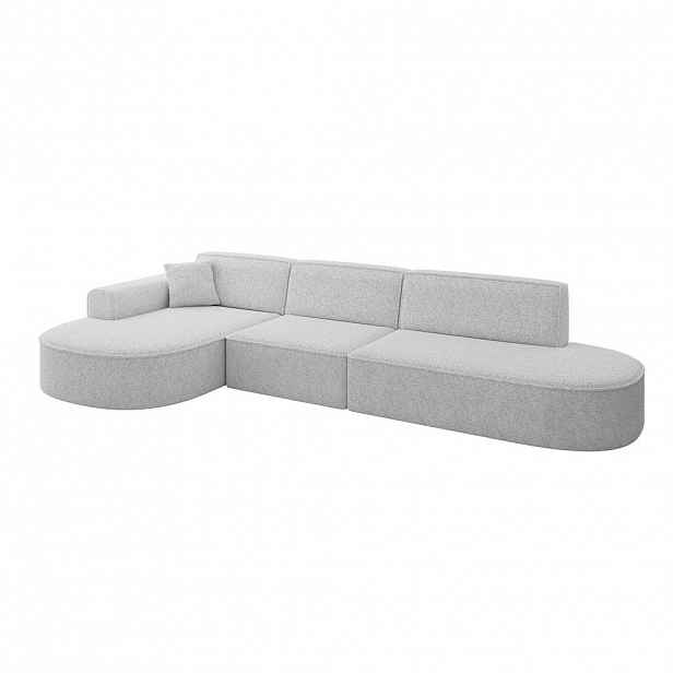 ALTDECOR ROHOVÁ SEDACÍ SOUPRAVA s otomanem vlevo MARI-L2 – 328 x 171 x 79 cm, šedá látka