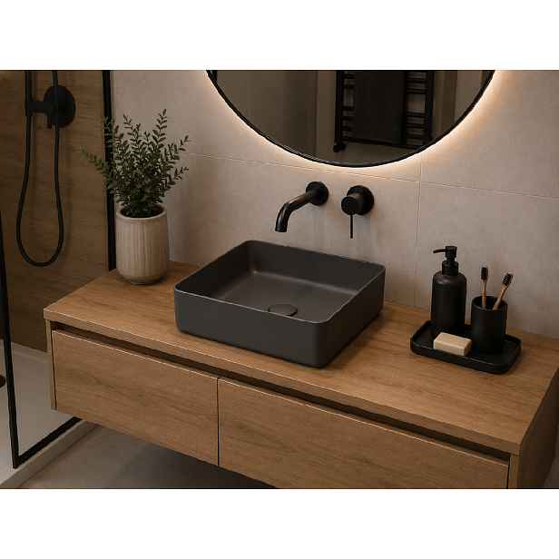 ArtCom Keramické umyvadlo UM-6276 SLIM 1 | šedý mat 40 cm