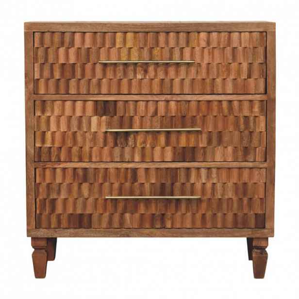 Artisan Furniture MEDIÁLNÍ NÁBYTEK S povrchem v barvě kaštanu, 3 police, hnědý
