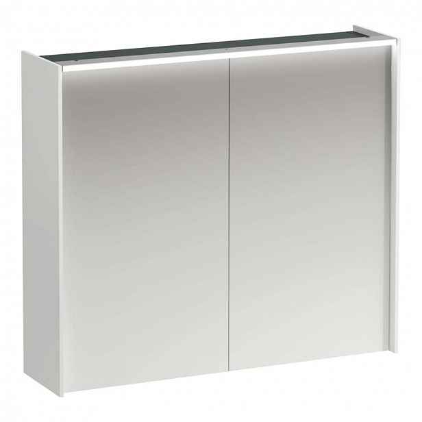 Laufen Lani - Zrcadlová skříňka s LED osvětlením, 71x82x21 cm, 2 dvířka, matná bílá H4037621122601