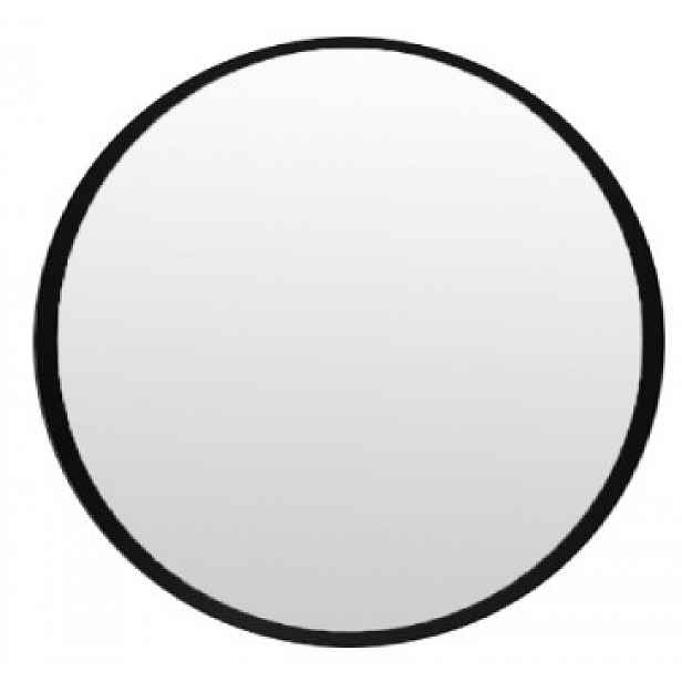 Nástěnné zrcadlo Ring 50 cm, černé kulaté