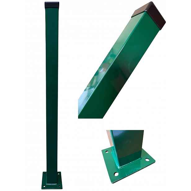 Plotový Sloupek 100 CM 80X80 MM Na Podstavci Pro Kostku Beonu Zelený 6005
