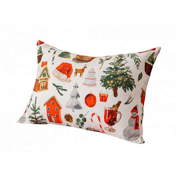 Povlak na polštář z mikrovlákna FESTIVE MAGIC 50x70 cm, bílý
