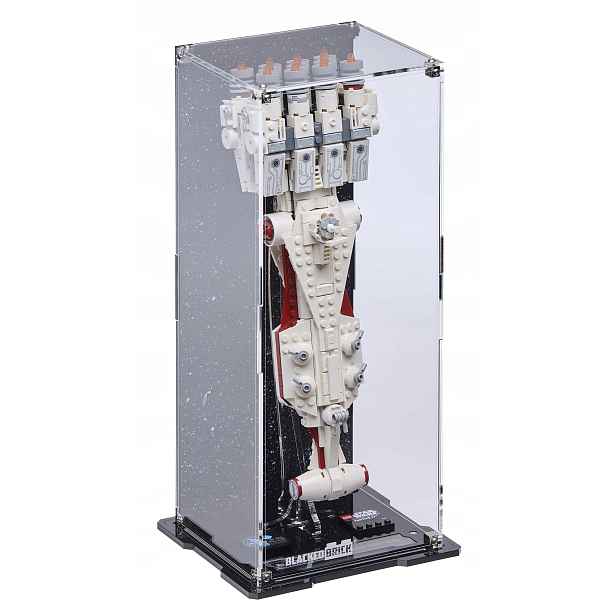 Stojanová vitrína s pozadím Blacked Brick pro Lego 75376 Star Wars Tantive IV