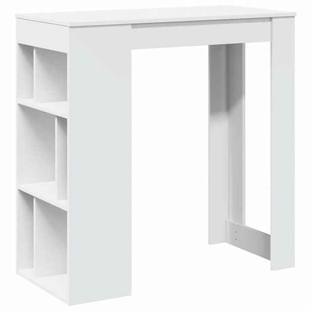 vidaXL Barový stůl s regály bílý 102 x 50 x 103,5 cm kompozitní dřevo
