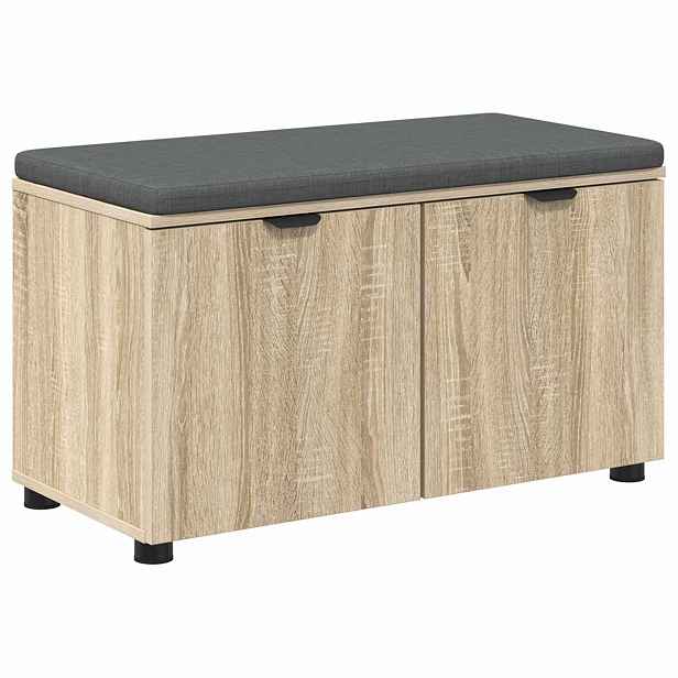 vidaXL Chodbičková lavice s polštářem Sonoma dub 80 x 38 x 46 cm