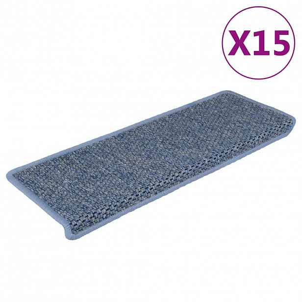 vidaXL Samolepící nášlapy na schody vzhled sisal 15 ks 65x21x4cm modré