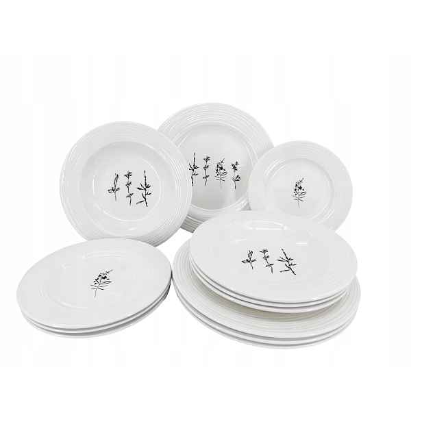 12dílná porcelánová jídelní sada talířů Croft Wild