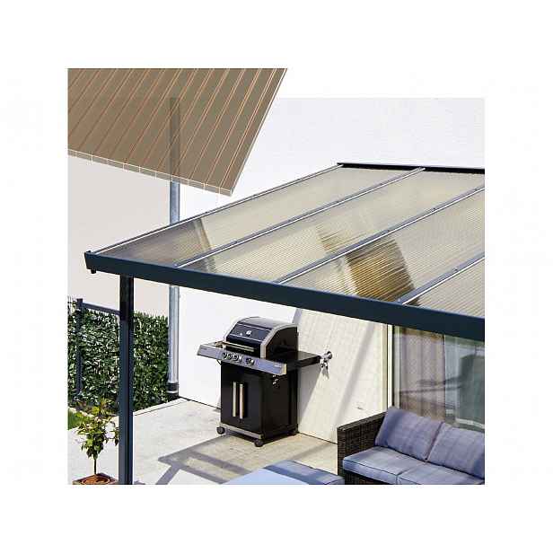 Hliníková pergola Terrassendach Premium 3,09 x 3,06 M - bronzový akryl / antracit GU4295112X