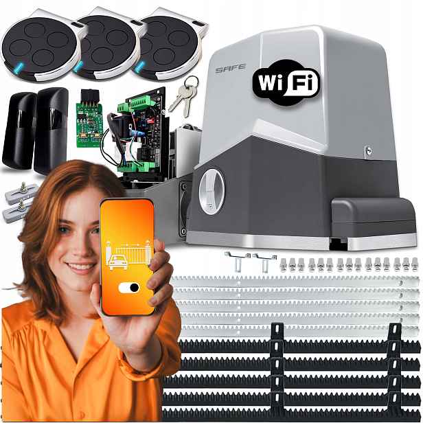 Pohon Posuvné Brány 600KG 3x Ovladač 5x Wifi lišta Tuya Automat Pro Bránu