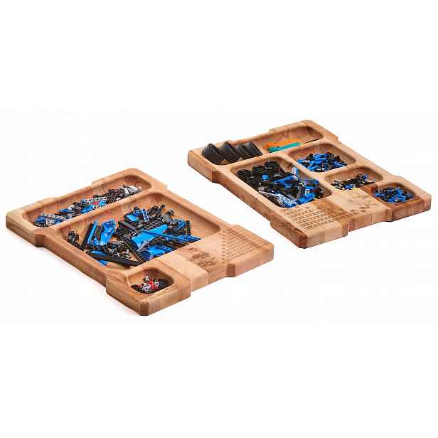 Sada Bukových organizérů Blacked Brick pro skládání Lego kostek