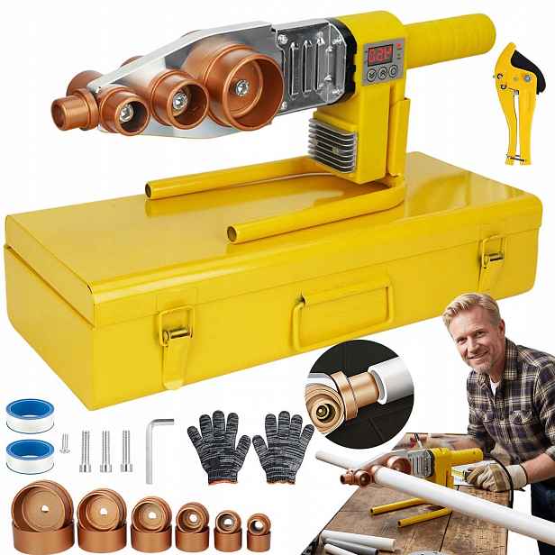 Svařovací Stroj Pro Pvc Trubky Pp Polyfúzní Svařování 20-63 MM 1000 W Žlutý Set