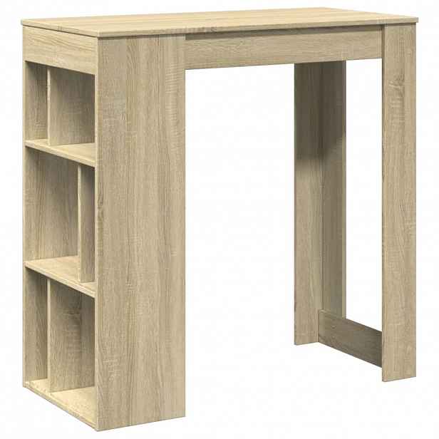 vidaXL Barový stůl s regály dub sonoma 102 x 50 x 103,5 cm kompozit