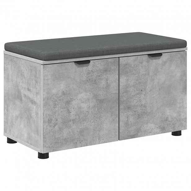 vidaXL Chodbičková lavice s polštářem Betonově Šedá 80 x 38 x 46 cm