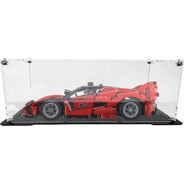 Vitrína s černou základnou pro stavebnici Lego 42212 Technic Ferrari Fxx K