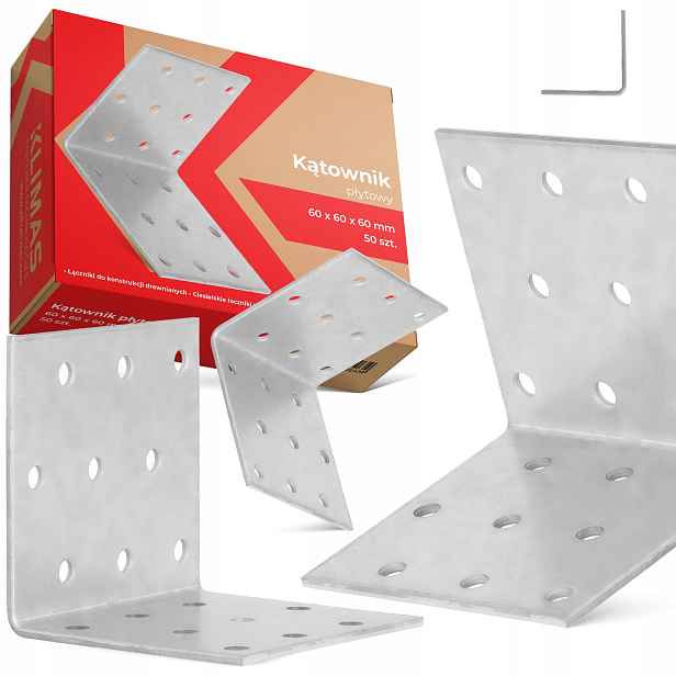 50x Tesařský Úhelník Ocelový Deskový 60x60x60 Úhlový Spojovač Montáž 1K-P