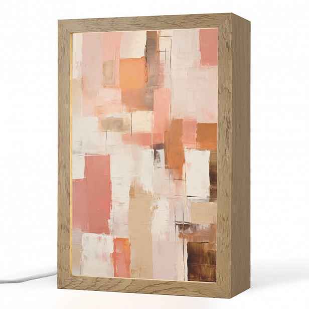 OnlyWow STOLNÍ LAMPA Umění - Růžová - Abstraktní 20x30 cm