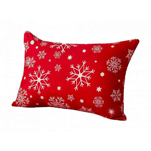 Povlak na polštář z mikrovlákna SNOWFALL 50x70 cm, červený