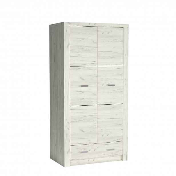 Šatní skříň se šuplíkem BESS - šířka 96 cm, dub kraft bílý