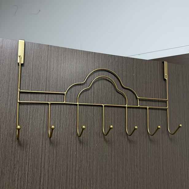 TEMU Zlatý háček na dveře, háček na dveře bez vrtání, kovový háček na dveře, vhodný na ručníky, župany, kabáty a domácí úložné předměty do ložnice