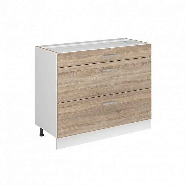 Vicco SPODNÍ SKŘÍŇKA KUCHYŇSKÉ LINKY R-Line, Sonoma/Bílá, 100 cm bez pracovní desky
