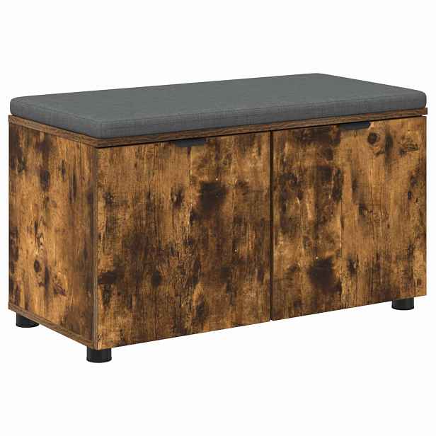 vidaXL Chodbičková lavice s polštářem Uzený Dub 80 x 38 x 46 cm