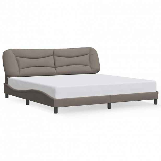 vidaXL Rám postele bez matrace Hvar taupe 200 x 200 cm textil