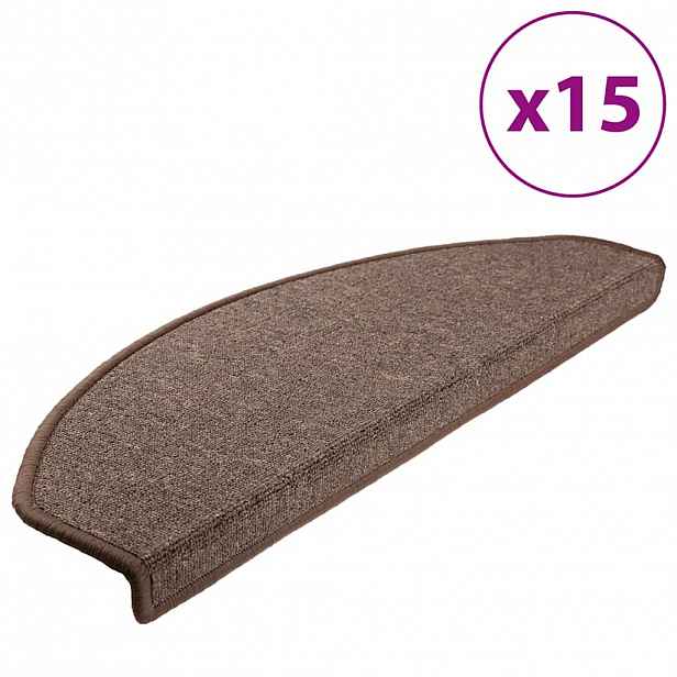 vidaXL Rohožky na schody 15 ks 65 x 24 x 4 cm Kávově hnědá