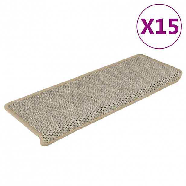 vidaXL Samolepící nášlapy na schody vzhled sisal 15ks 65x21x4cm zelené